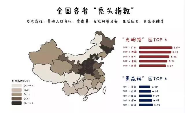 全國各省脫發(fā)指數(shù)