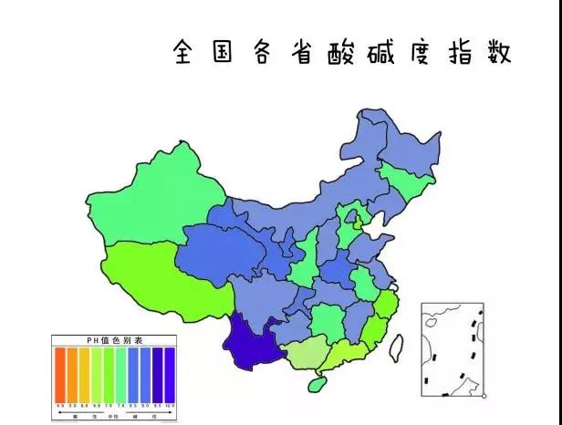 全國各省酸堿度指數(shù)